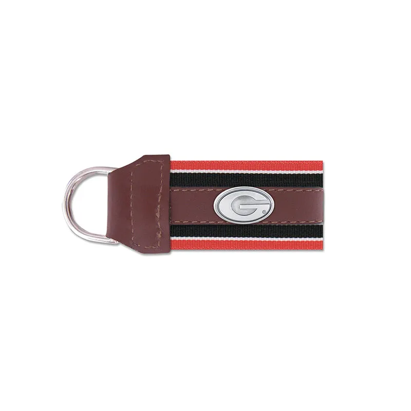 University of Georgia G Concho Leather Key Fob