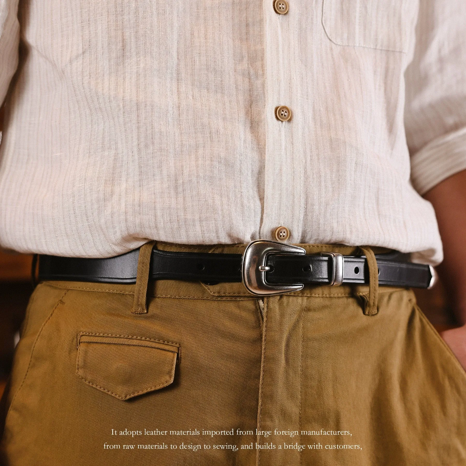 Vegetable-Tanned Leather Belt