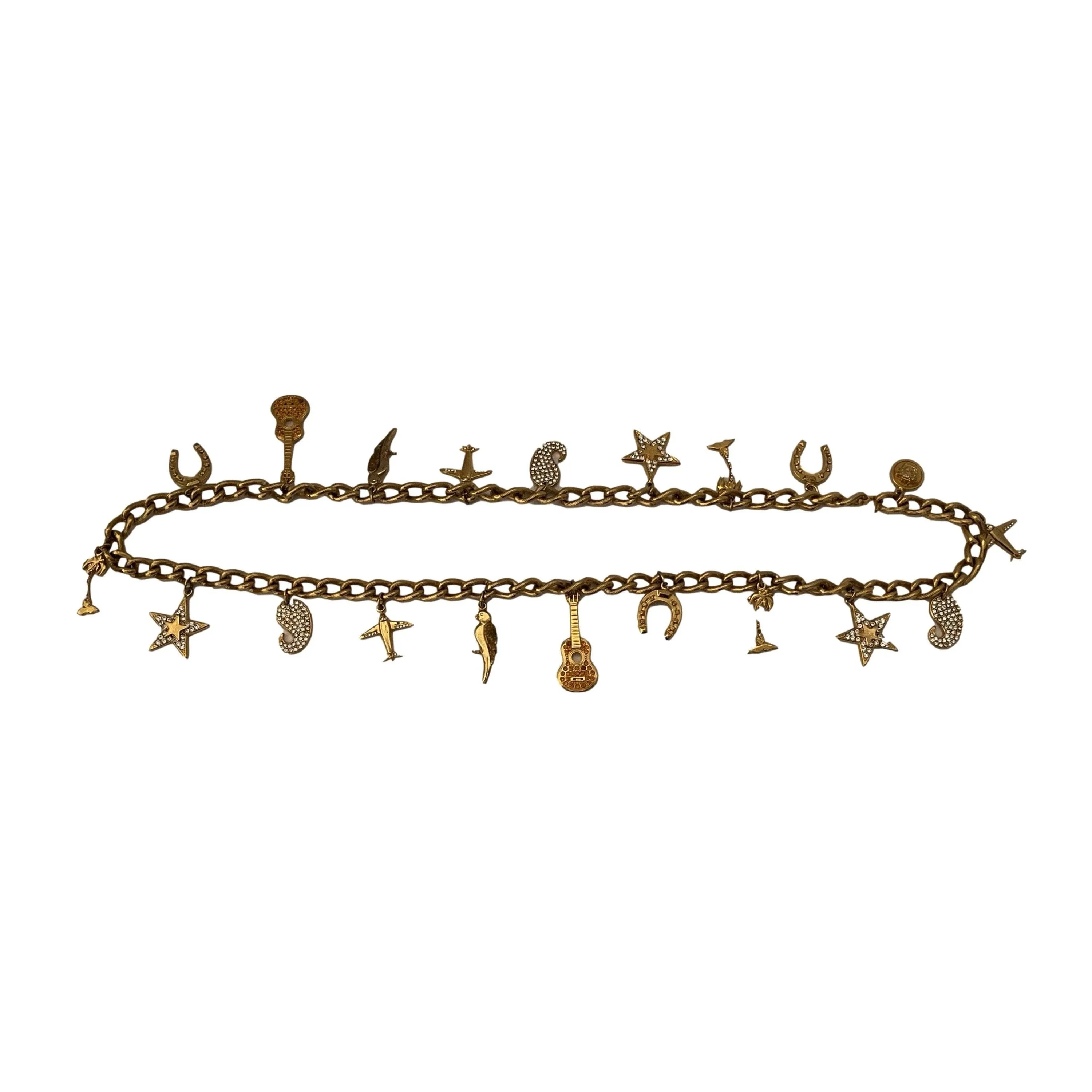 Versace Gold Rhinestone Charm Belt