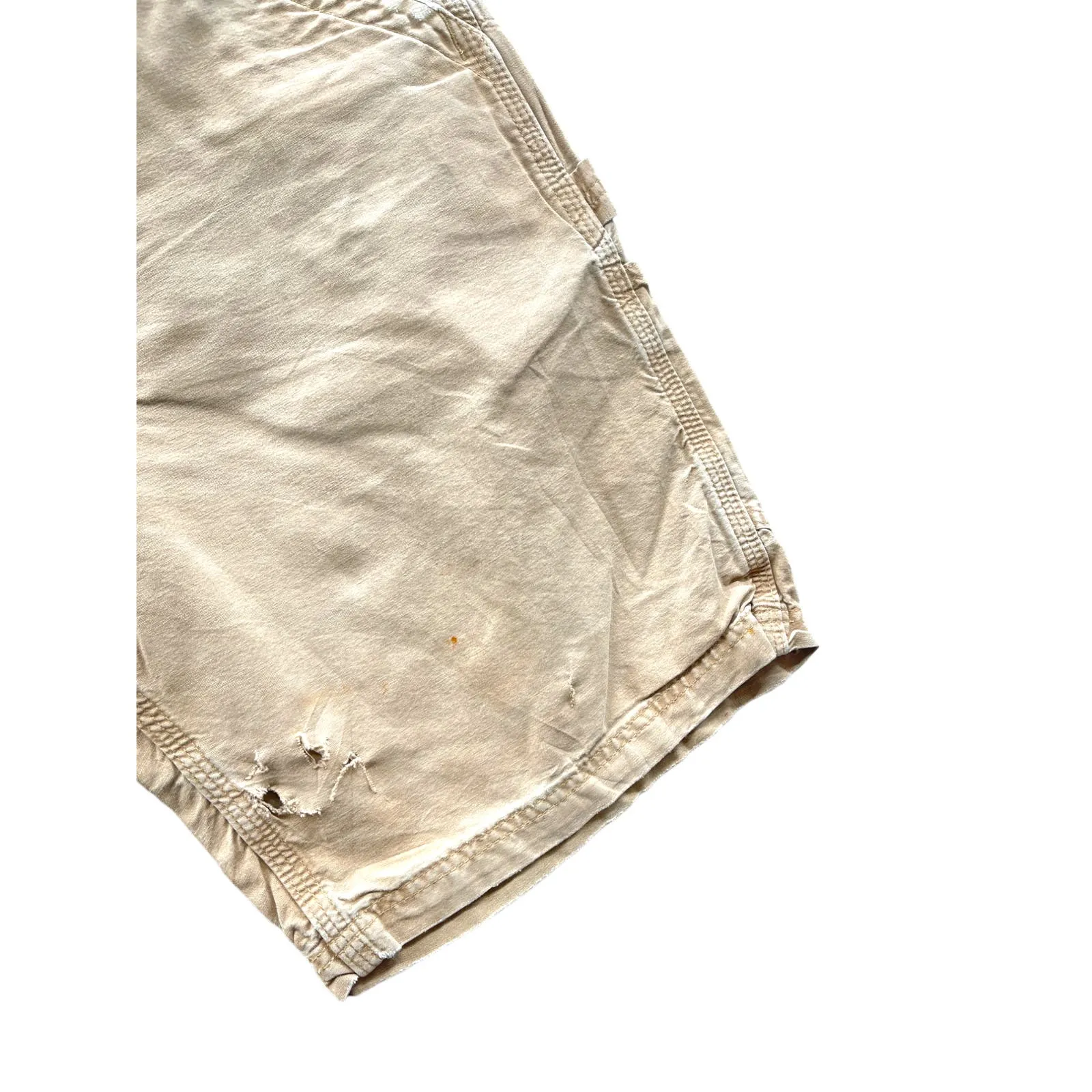 Vintage Carhartt Distressed Tan Utility Canvas Carpenter Cargo Shorts