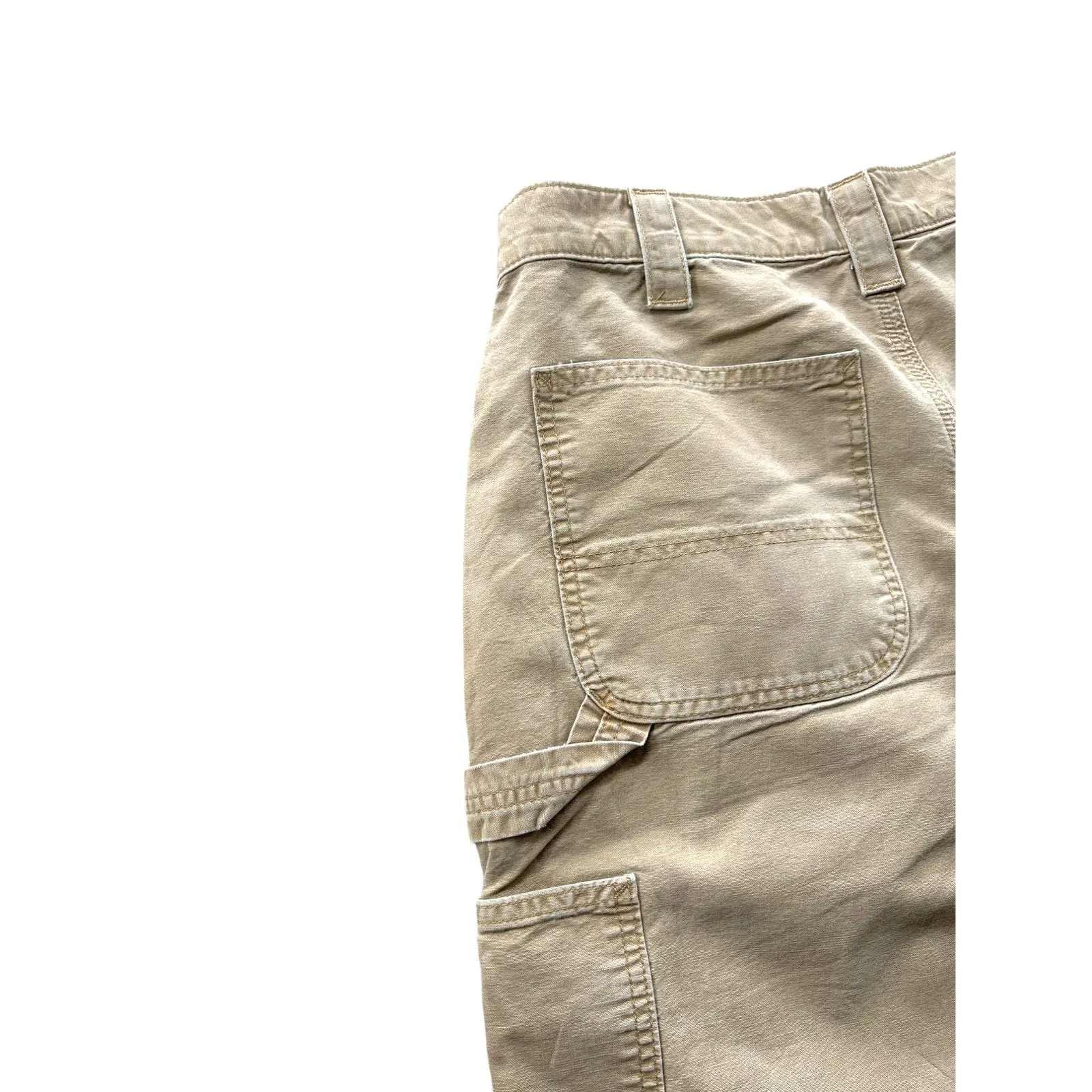 Vintage Carhartt Distressed Tan Utility Canvas Carpenter Cargo Shorts