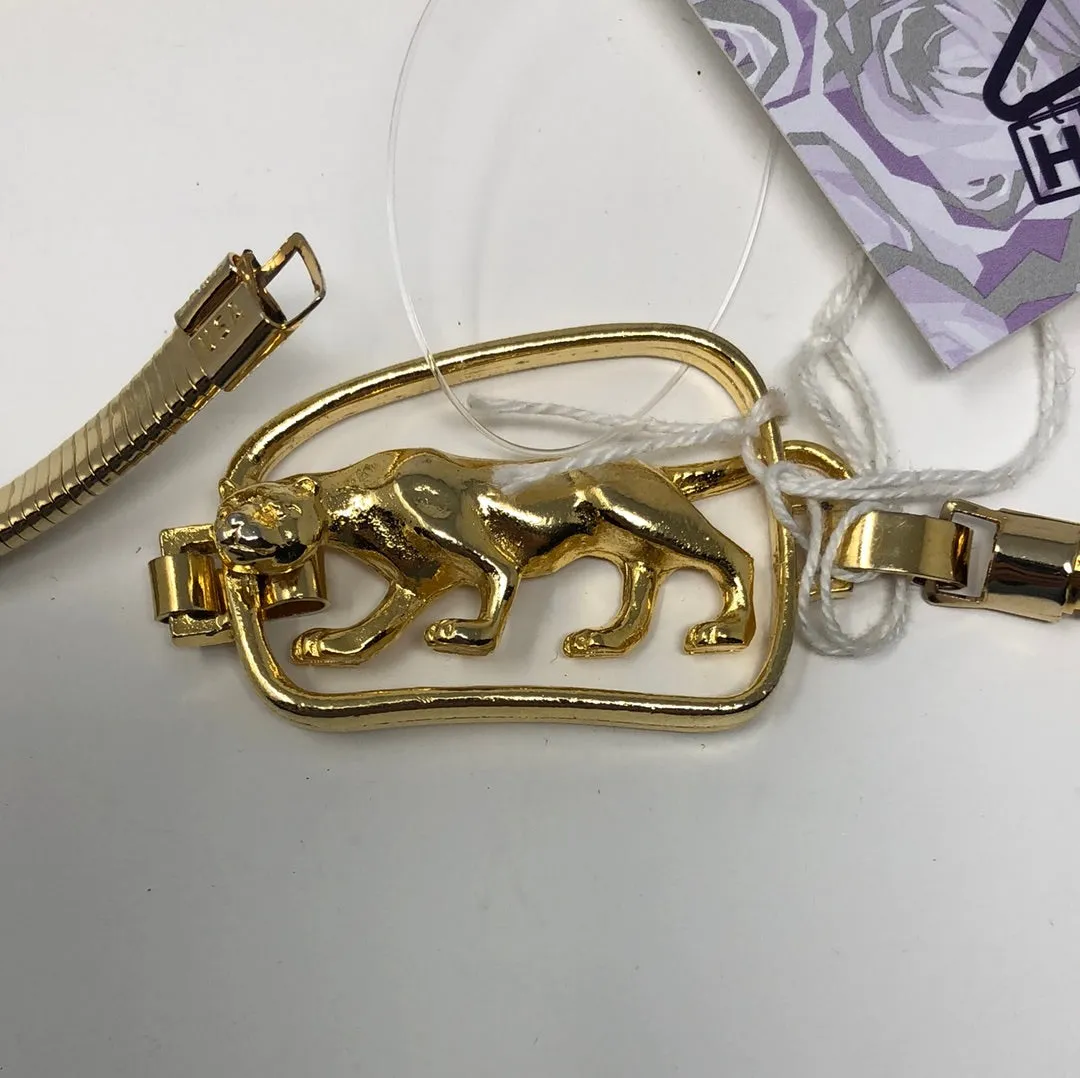Vintage: Golden Elastic Tiger Belt