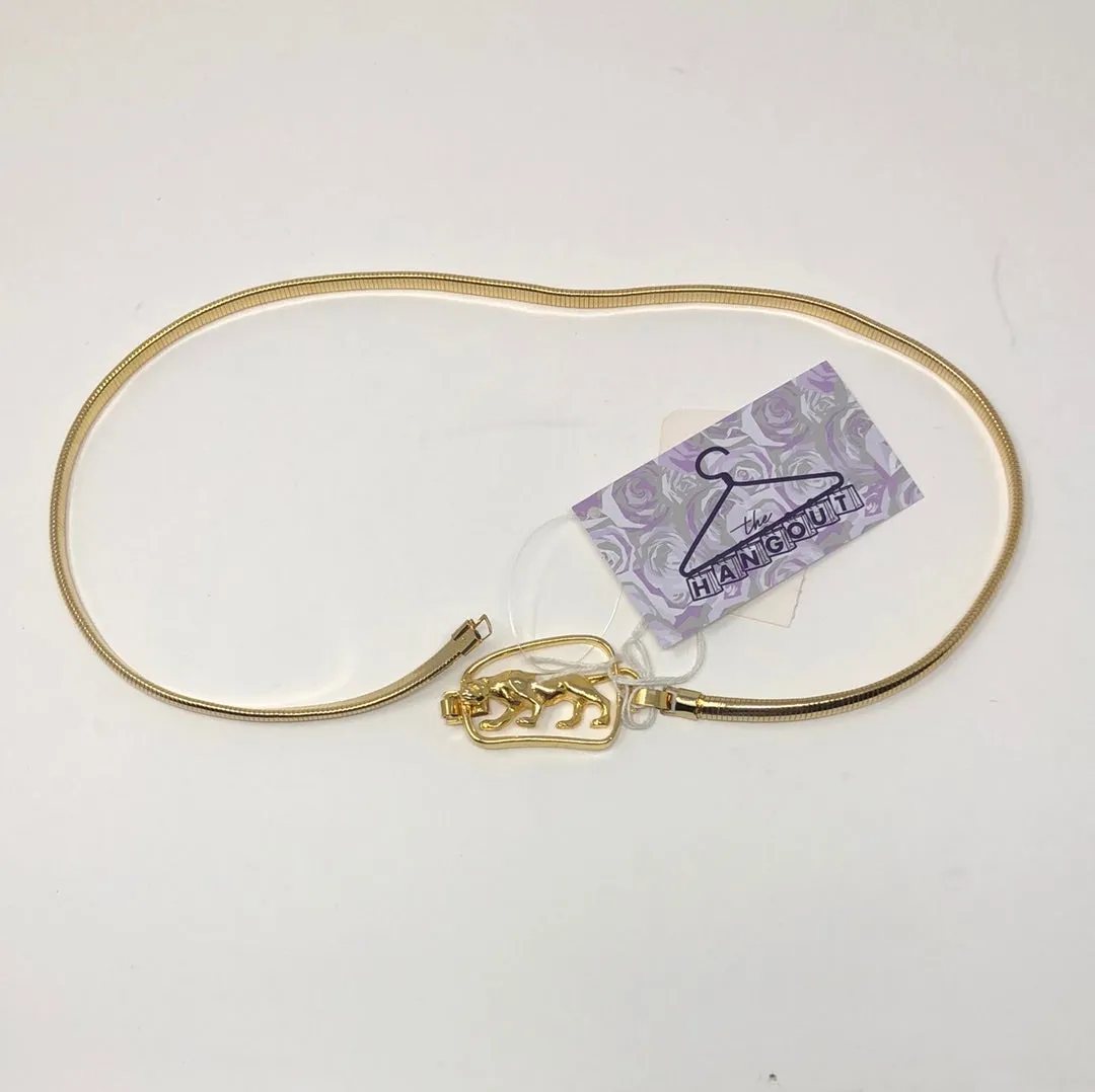 Vintage: Golden Elastic Tiger Belt