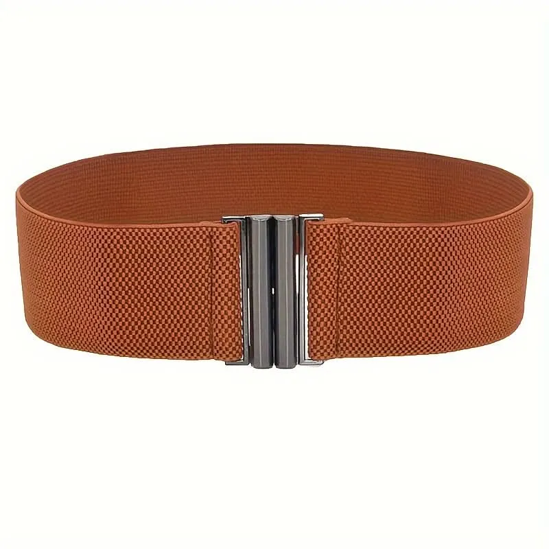 Vintage Leopard Print Elastic Waist Belt for Women
