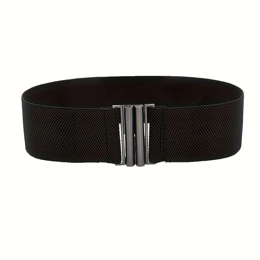 Vintage Leopard Print Elastic Waist Belt for Women