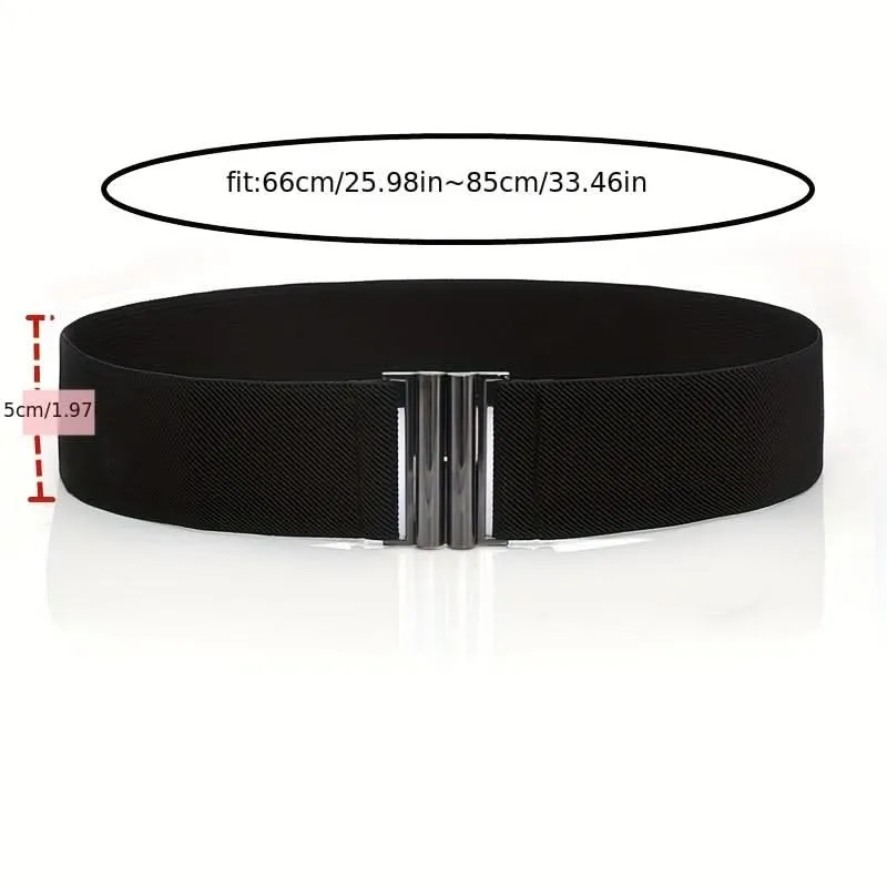 Vintage Leopard Print Elastic Waist Belt for Women