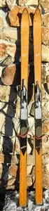 Vintage Lund Skis Top Flight Model All Hickory Original Ski Free Bear Trap Bindings