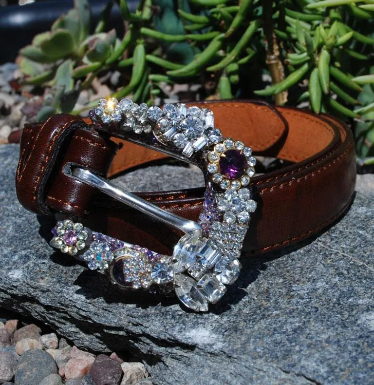 Vintage Mini Rhinestone Buckle & Belt