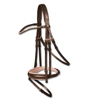 Waldhausen Xline Series Bridle Brown and Rose Gold