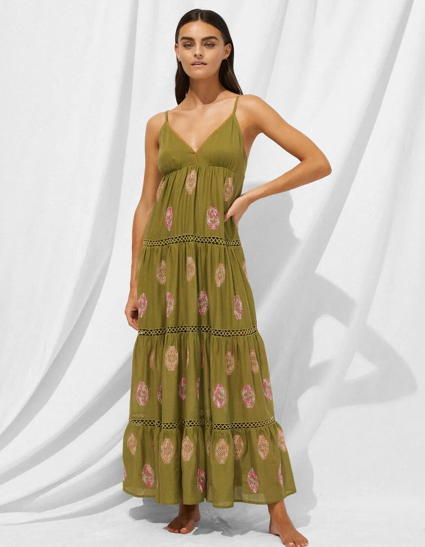 Watercult Sunset Florals Long Beach Dress