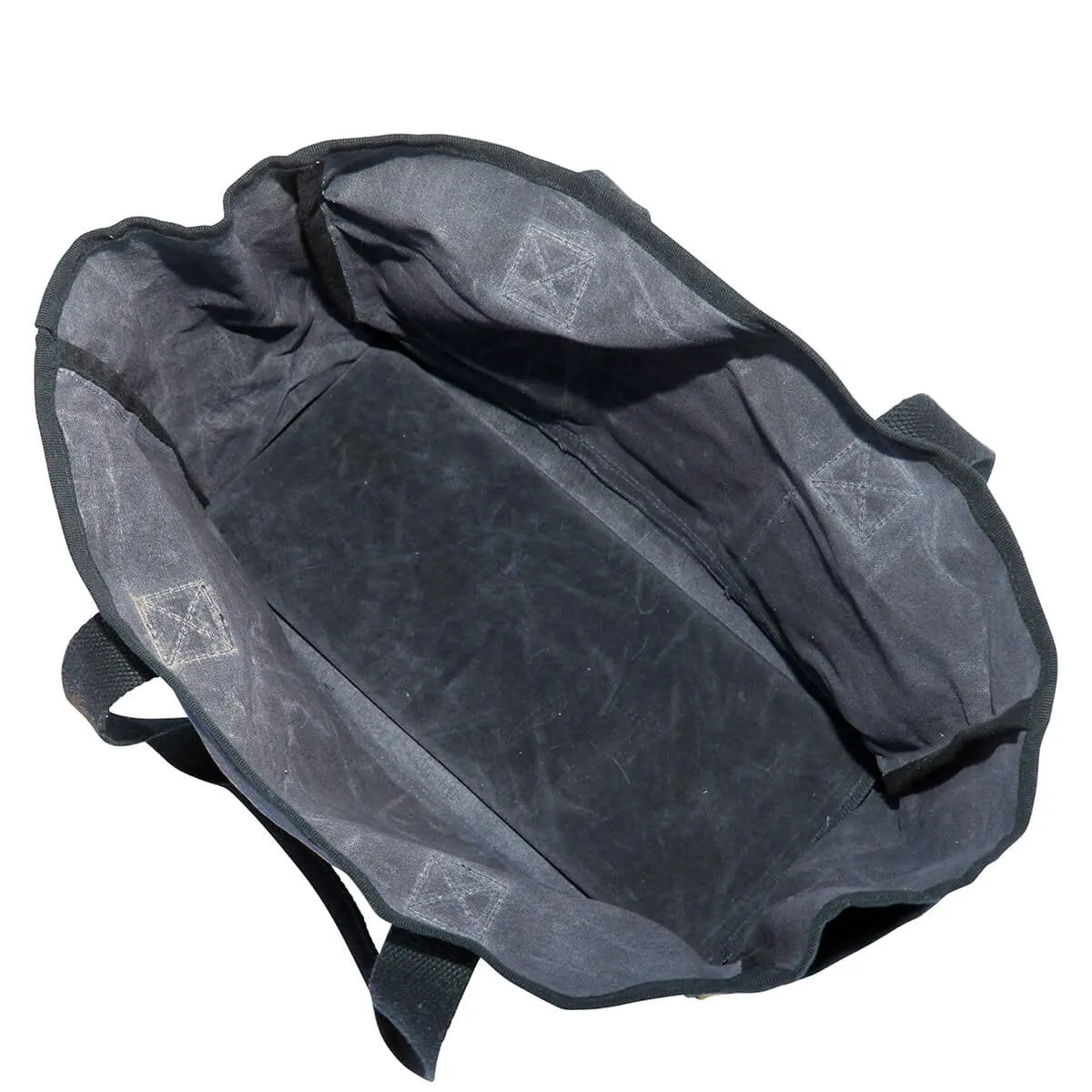Waxed Canvas Utility Tote - Father's Day Gift - Gift for Men - Navy Blue