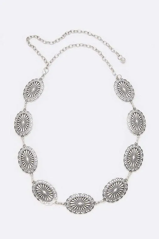 Western Concho Fashion Chain Belt