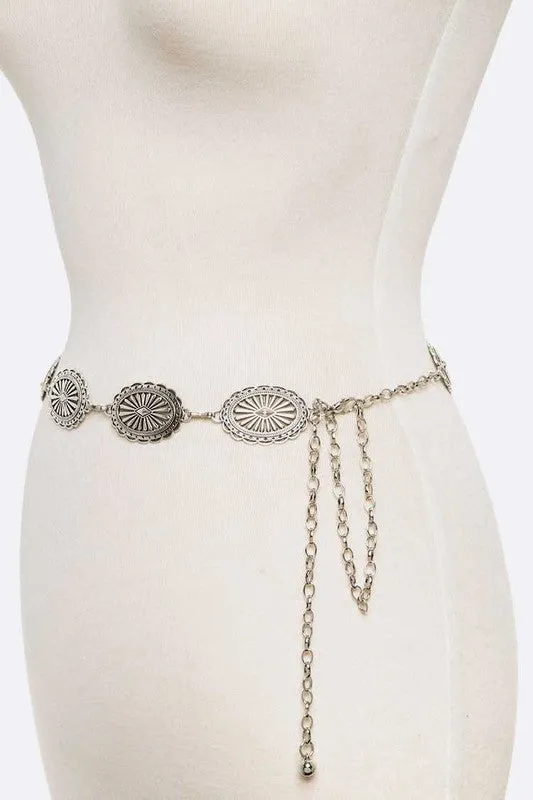 Western Concho Fashion Chain Belt