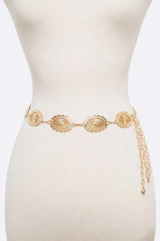 Western Concho Fashion Chain Belt
