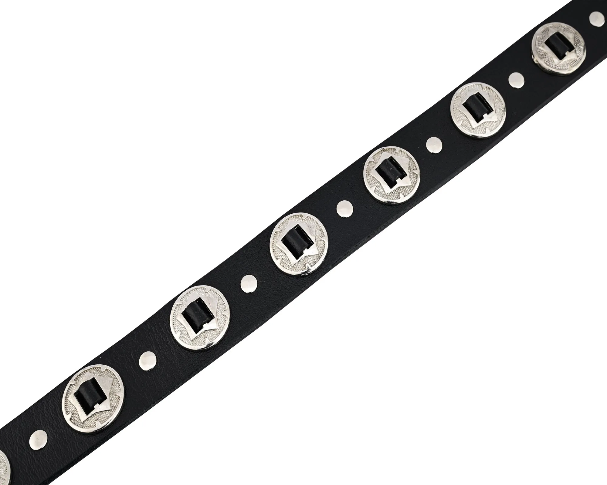 Western Concho Genuine Leather Belts Laced Biker Style