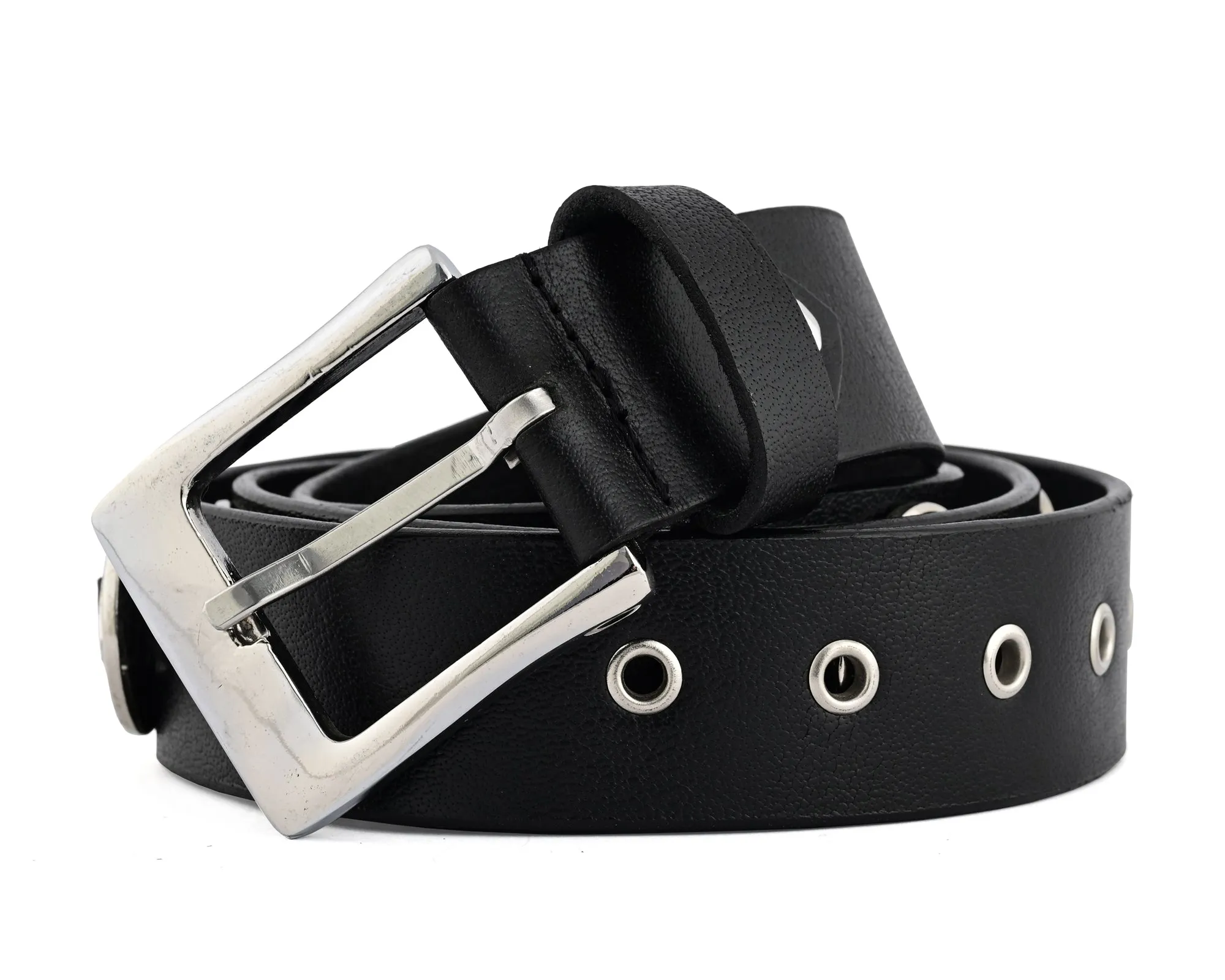 Western Concho Genuine Leather Belts Laced Biker Style