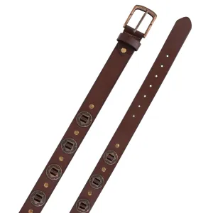 Western Concho Genuine Leather Belts Laced Biker Style