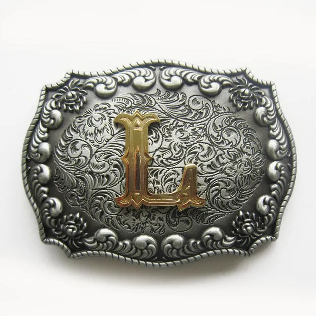 Western Cowboy Cowgirl Original Initial Letter Belt Buckle Stock In US Gurtelschnalle Boucle de Ceinture Ship from US and CN