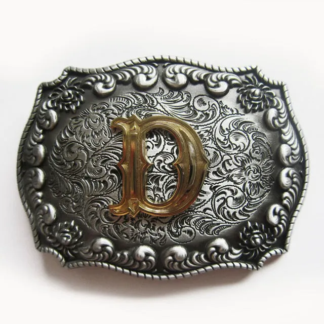Western Cowboy Cowgirl Original Initial Letter Belt Buckle Stock In US Gurtelschnalle Boucle de Ceinture Ship from US and CN