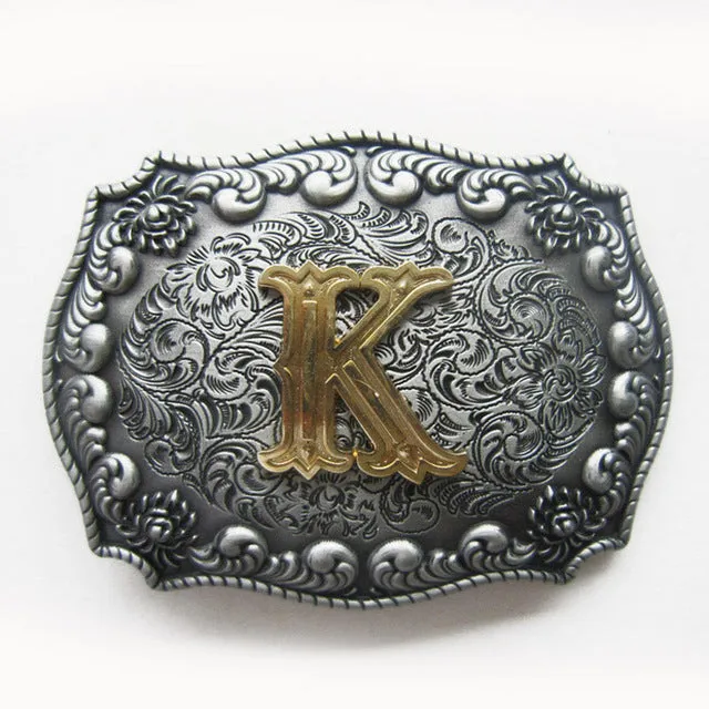 Western Cowboy Cowgirl Original Initial Letter Belt Buckle Stock In US Gurtelschnalle Boucle de Ceinture Ship from US and CN