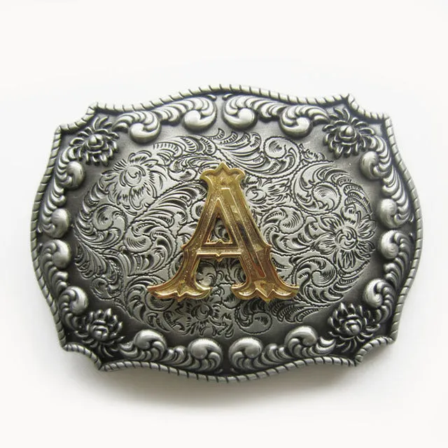 Western Cowboy Cowgirl Original Initial Letter Belt Buckle Stock In US Gurtelschnalle Boucle de Ceinture Ship from US and CN