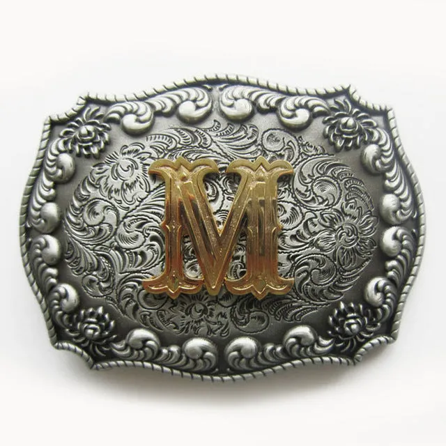 Western Cowboy Cowgirl Original Initial Letter Belt Buckle Stock In US Gurtelschnalle Boucle de Ceinture Ship from US and CN