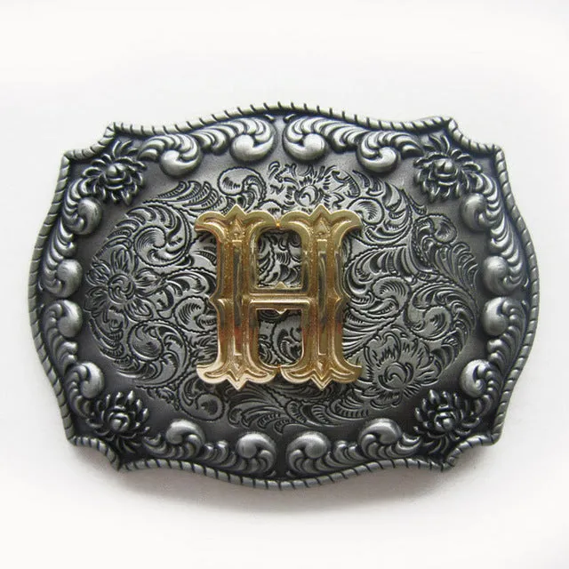 Western Cowboy Cowgirl Original Initial Letter Belt Buckle Stock In US Gurtelschnalle Boucle de Ceinture Ship from US and CN