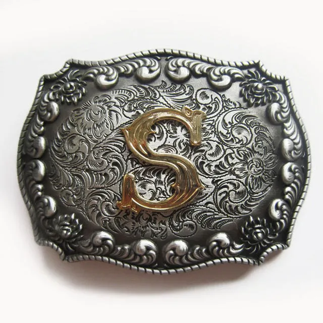 Western Cowboy Cowgirl Original Initial Letter Belt Buckle Stock In US Gurtelschnalle Boucle de Ceinture Ship from US and CN