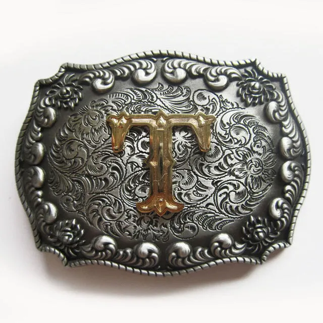 Western Cowboy Cowgirl Original Initial Letter Belt Buckle Stock In US Gurtelschnalle Boucle de Ceinture Ship from US and CN