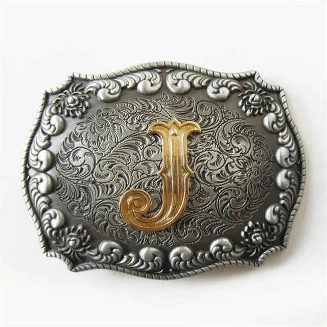 Western Cowboy Cowgirl Original Initial Letter Belt Buckle Stock In US Gurtelschnalle Boucle de Ceinture Ship from US and CN