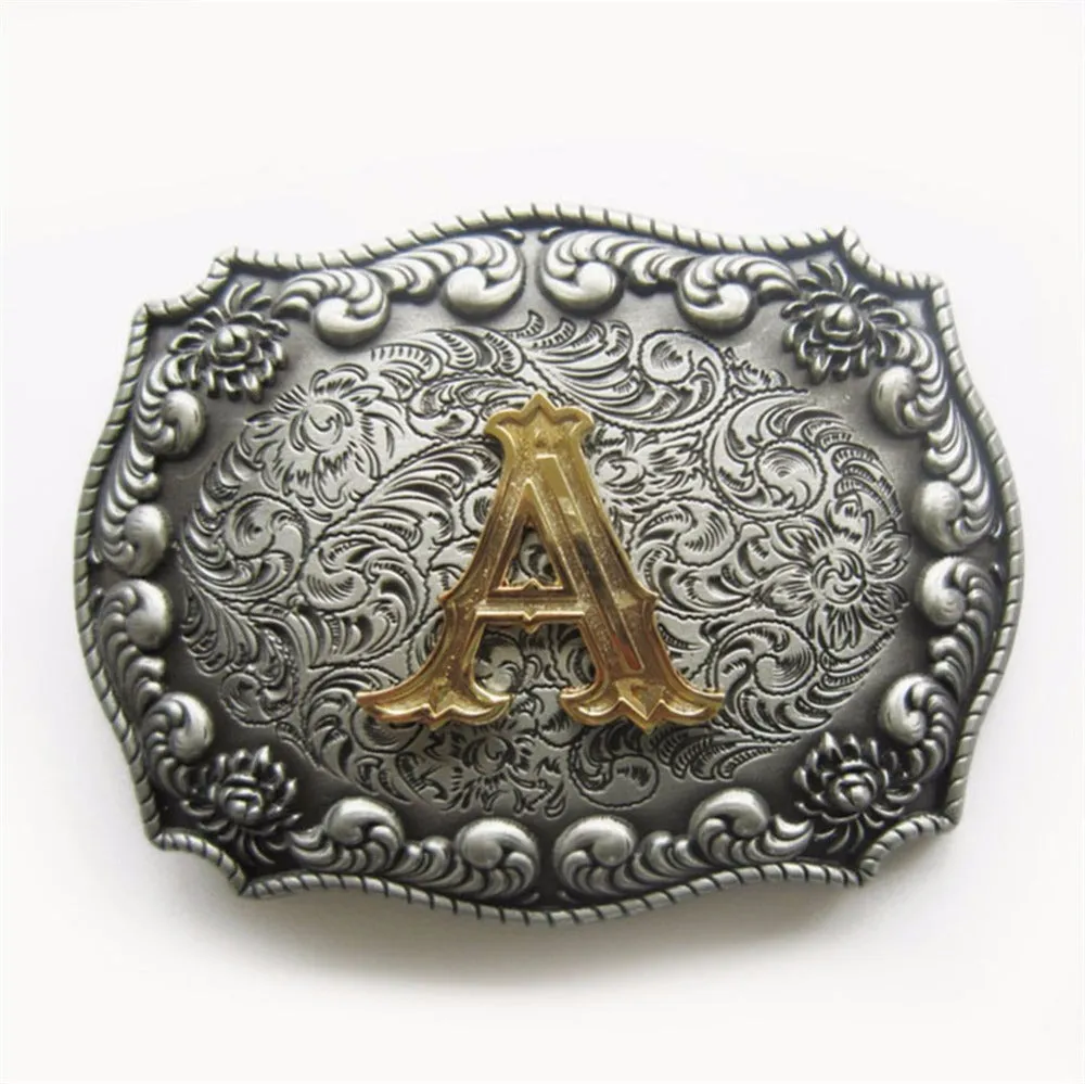 Western Cowboy Cowgirl Original Initial Letter Belt Buckle Stock In US Gurtelschnalle Boucle de Ceinture Ship from US and CN