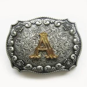 Western Cowboy Cowgirl Original Initial Letter Belt Buckle Stock In US Gurtelschnalle Boucle de Ceinture Ship from US and CN