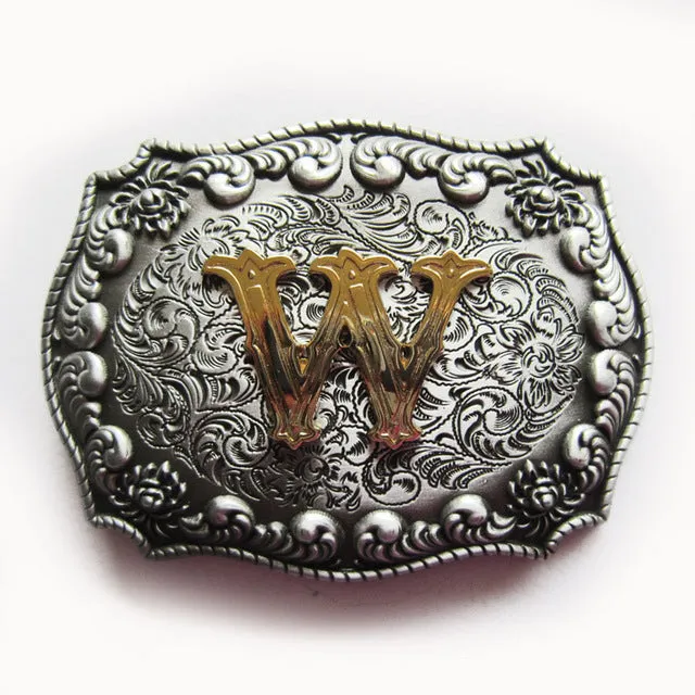 Western Cowboy Cowgirl Original Initial Letter Belt Buckle Stock In US Gurtelschnalle Boucle de Ceinture Ship from US and CN