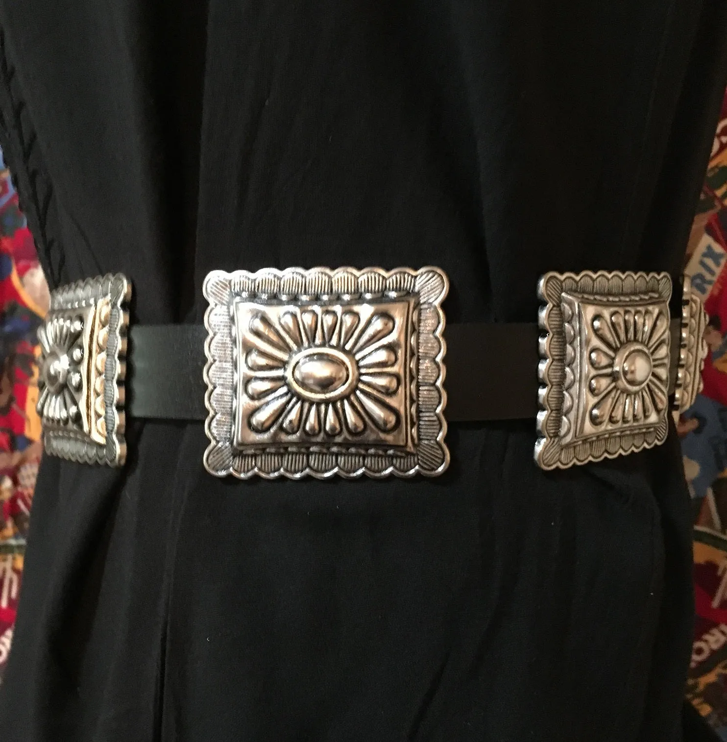 Western Fashion Belt Accessory: Leather with Conchos