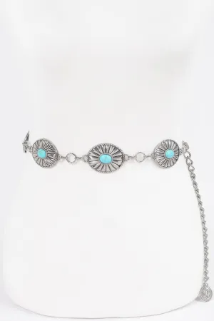 Western Style Metal Chain Belt