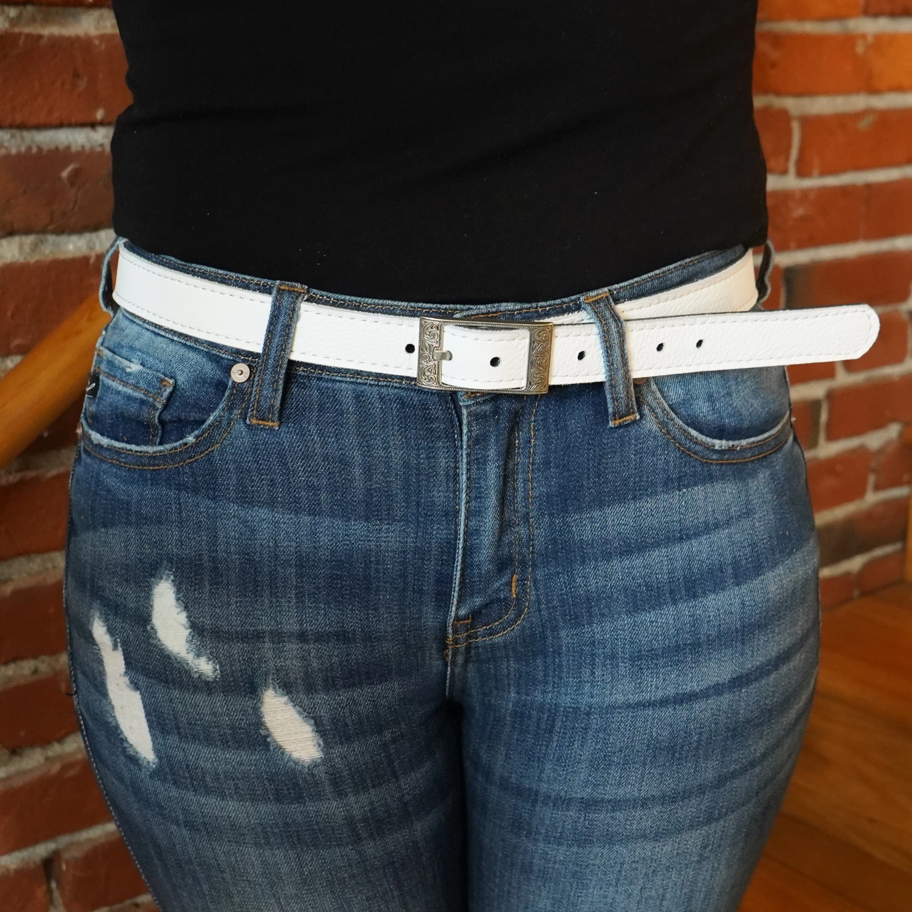 White 1 inch Belt