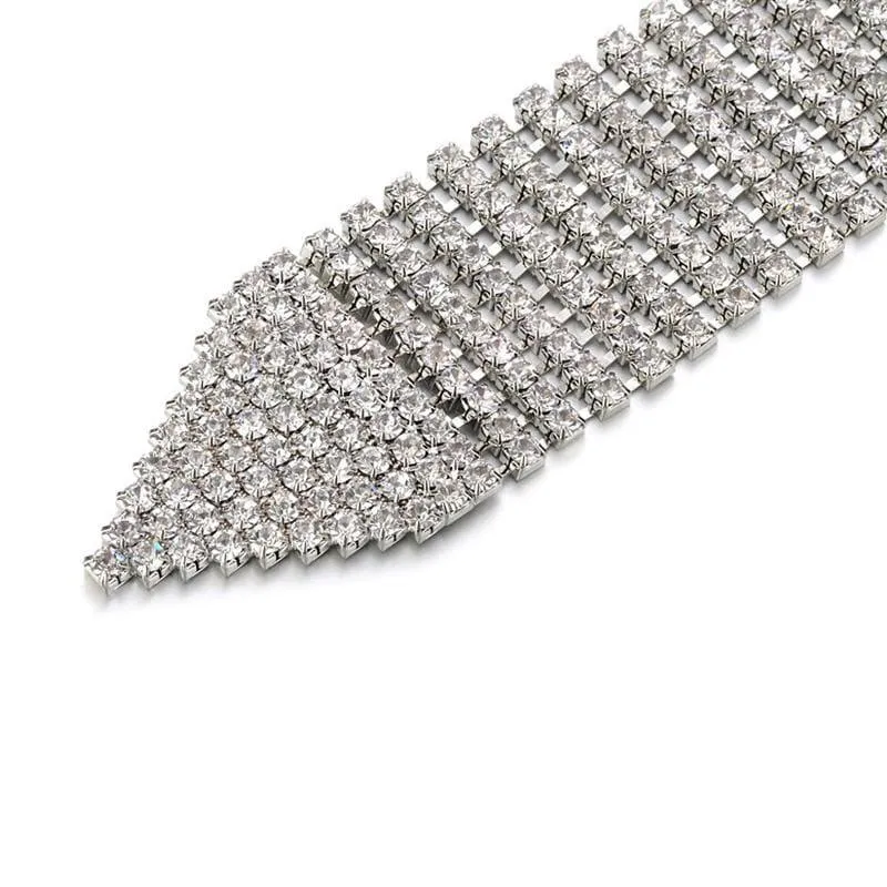 Wide Crystal Chain Rhinestone Waist Women's Belt