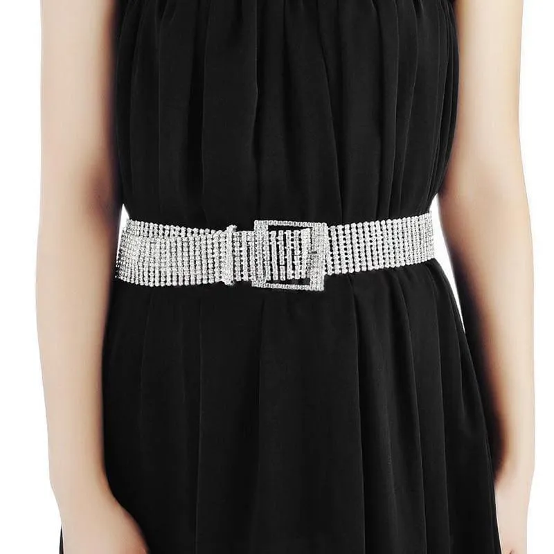 Wide Crystal Chain Rhinestone Waist Women's Belt