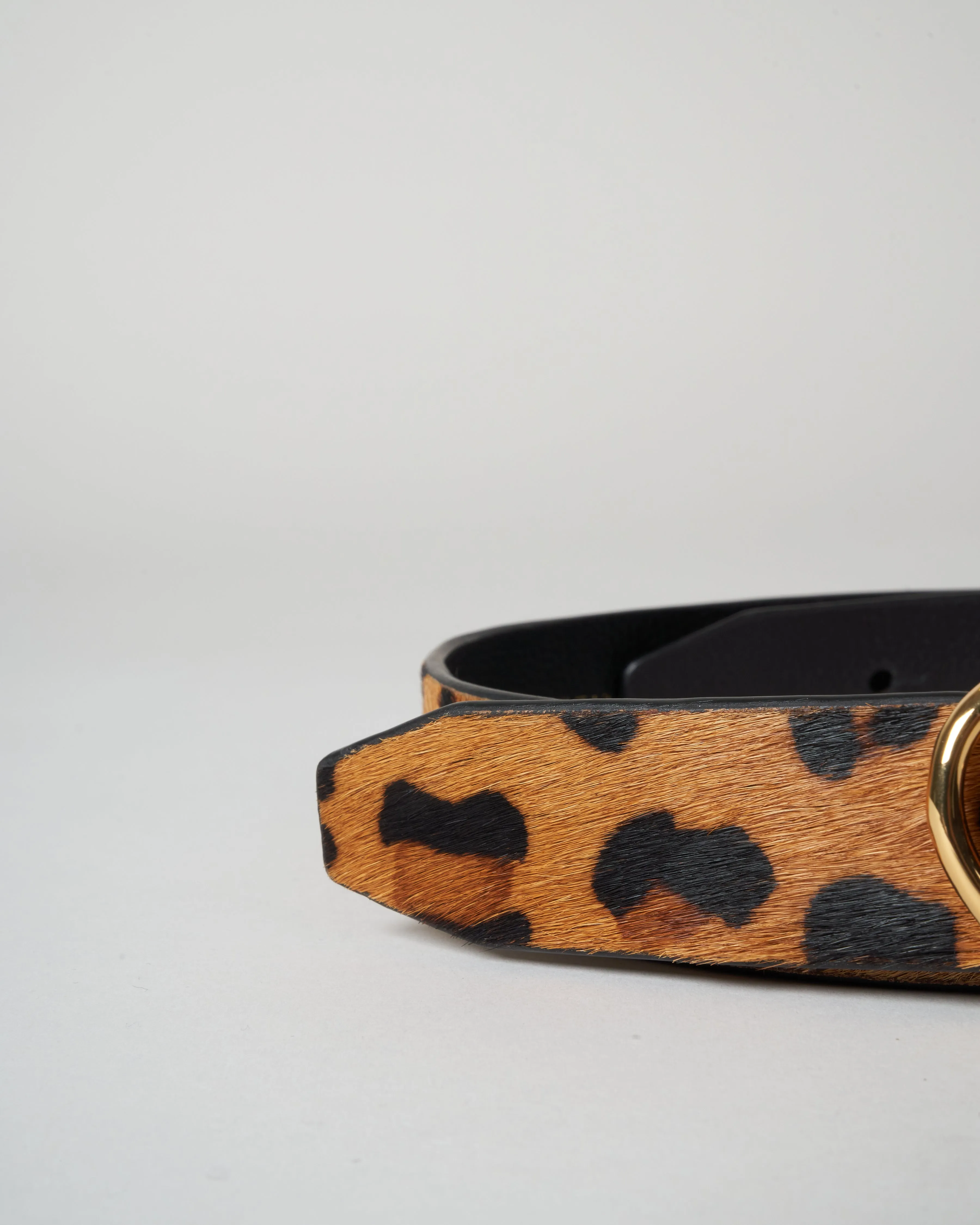 wide georgia belt - dark leopard