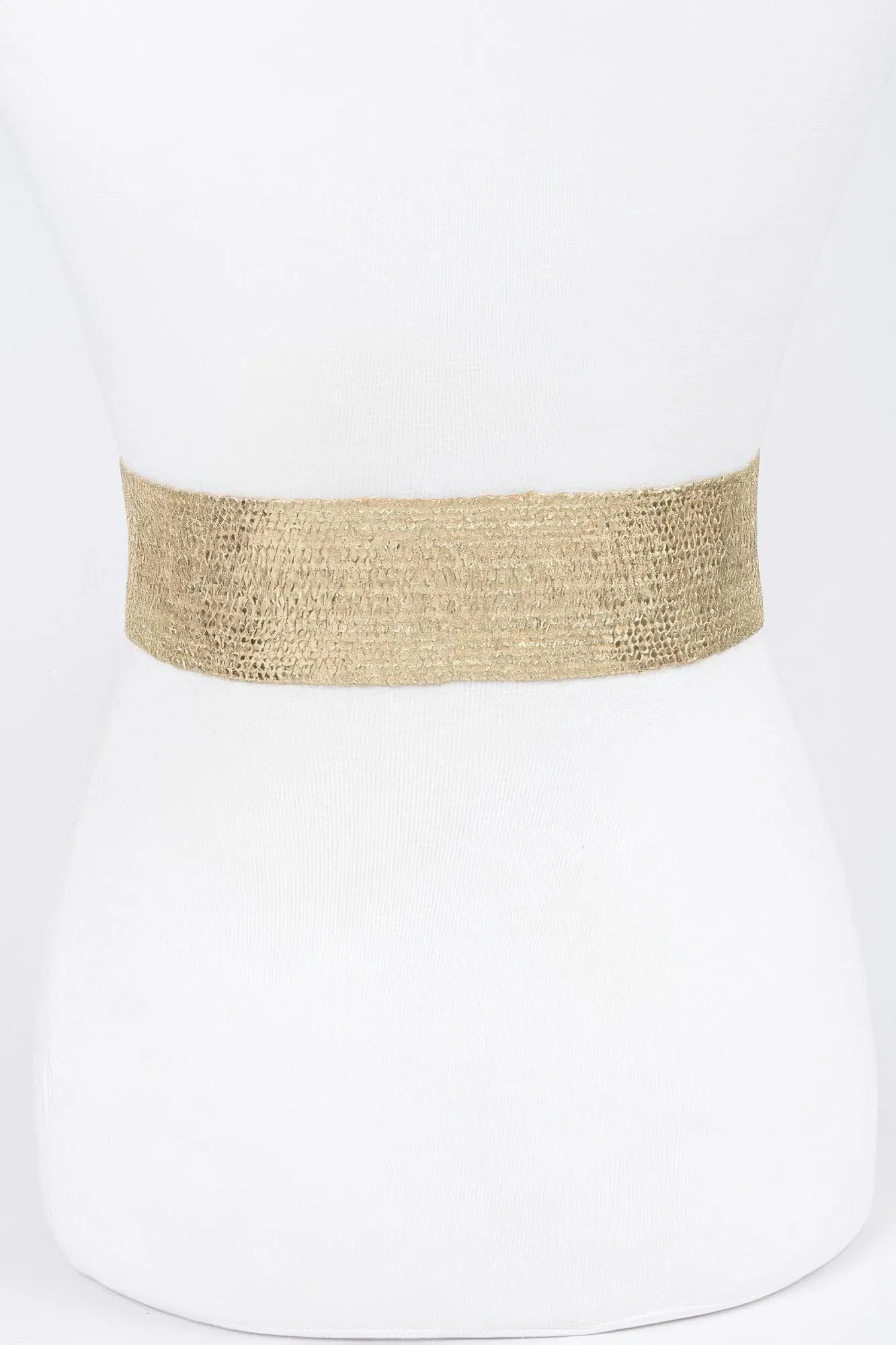 Wide Pearl Buckle Elastic Belt