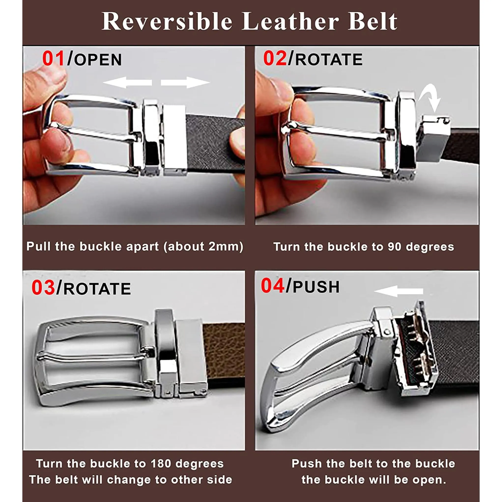 WILDHORN Premium Reversbile Leather Belt for Men