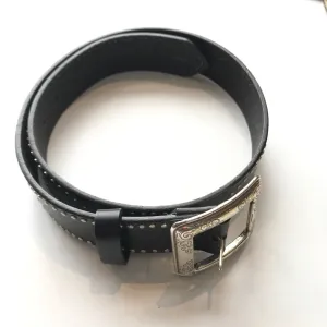 Women's Brighton | Jett Garrison Silver Buckle Studded Belt | Black