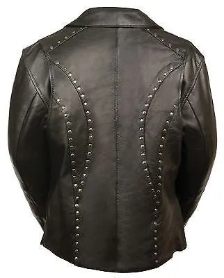 WOMEN'S MOTORCYCLE CLASSIC POLICE TERMINATOR STYLE WITH STUDS AND 2 GUNPOCKETS