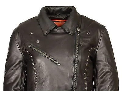 WOMEN'S MOTORCYCLE CLASSIC POLICE TERMINATOR STYLE WITH STUDS AND 2 GUNPOCKETS