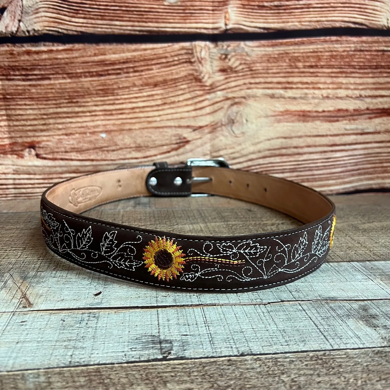Women's Western Sunflower Leather Belt Cinto Girasol Est.  808