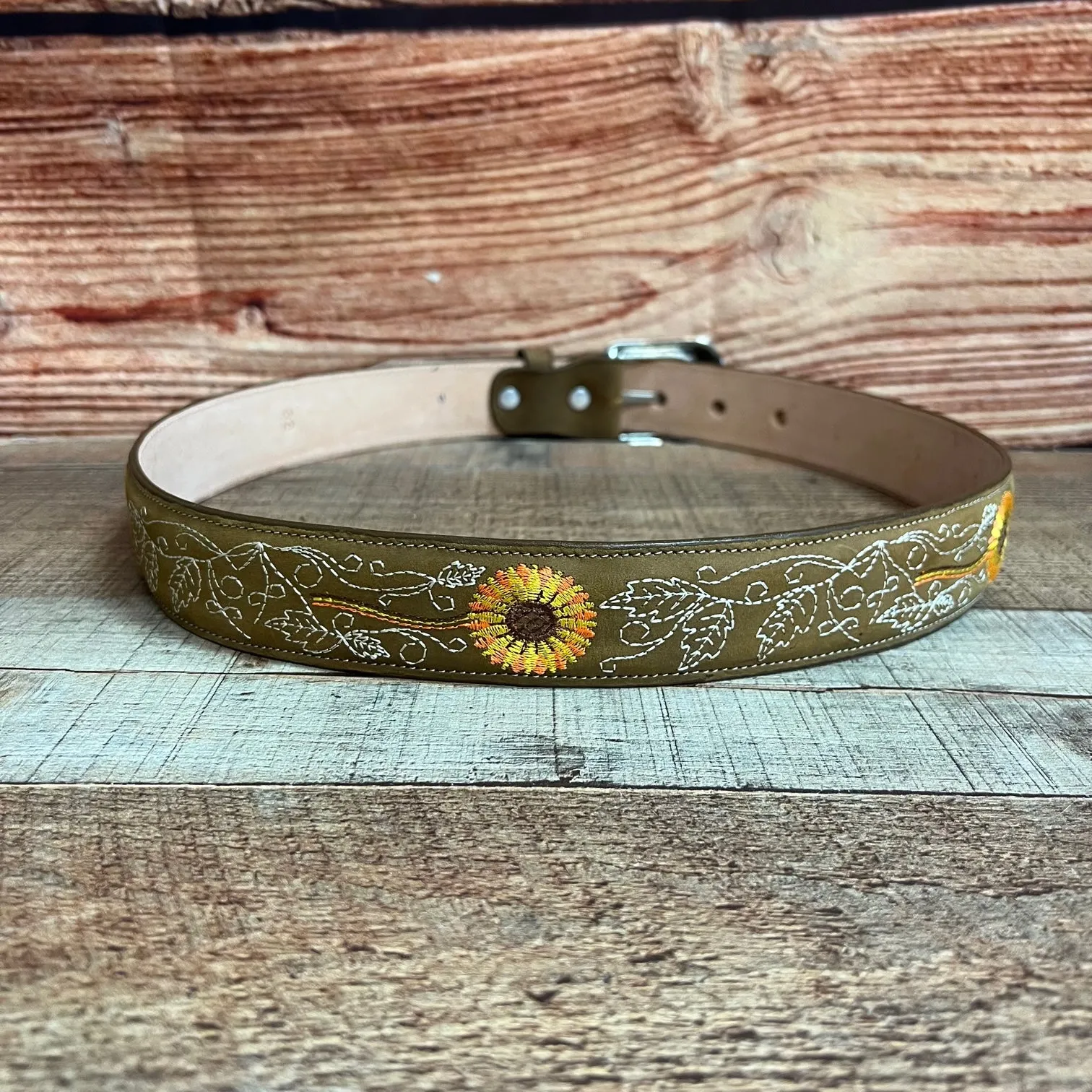 Women's Western Sunflower Leather Belt Cinto Girasol Est.  808