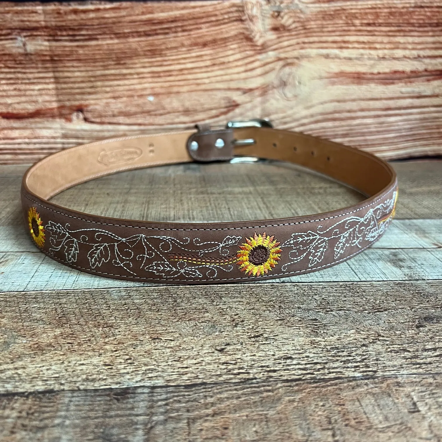 Women's Western Sunflower Leather Belt Cinto Girasol Est.  808