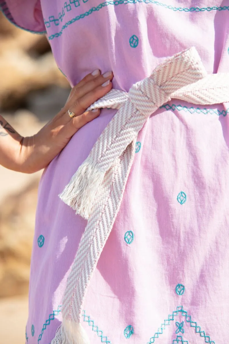 Woven Belt - Blush/White