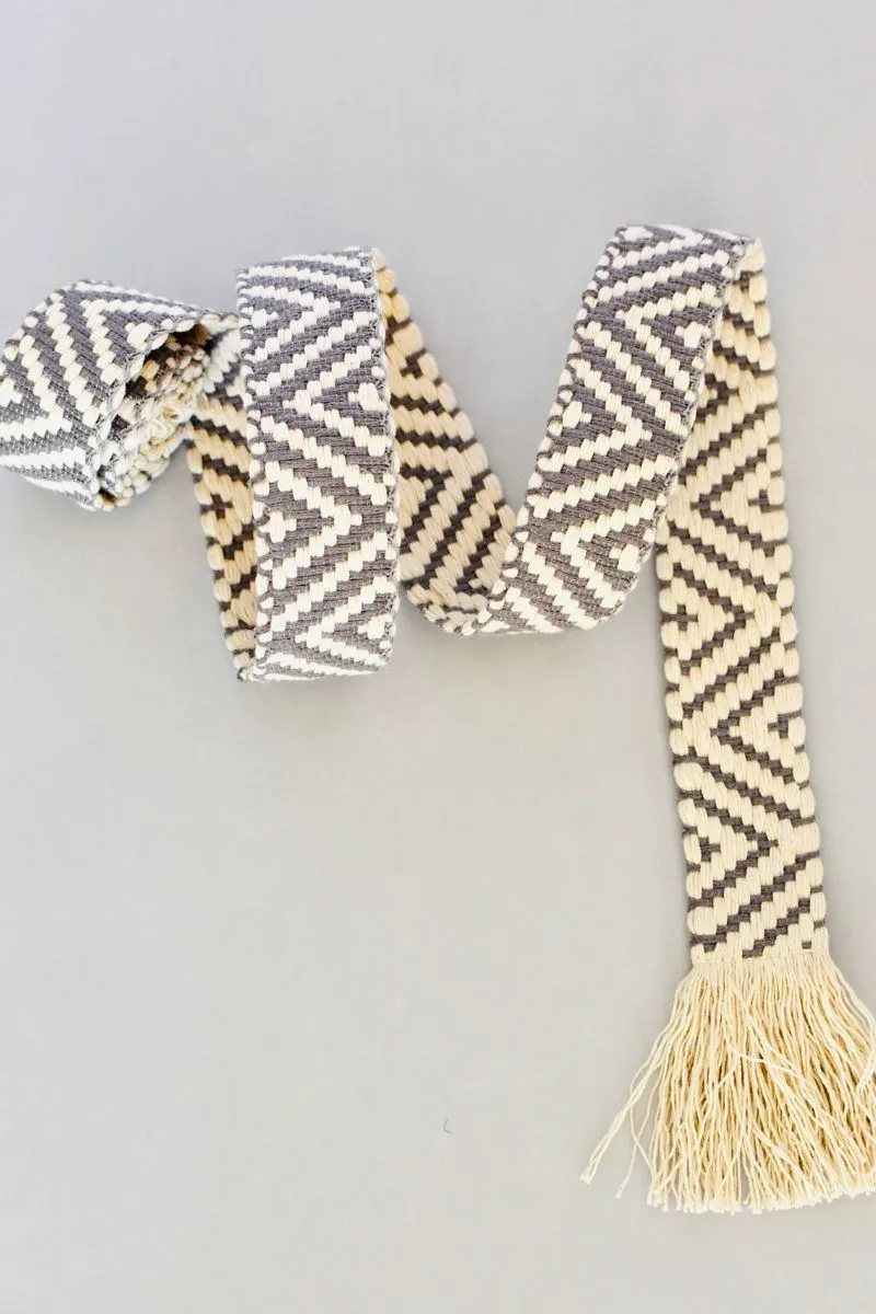 Woven Belt - Charcoal/Natural