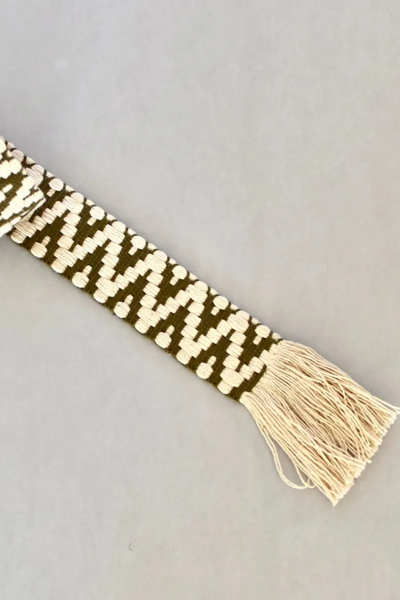 Woven Belt - Olive/Natural